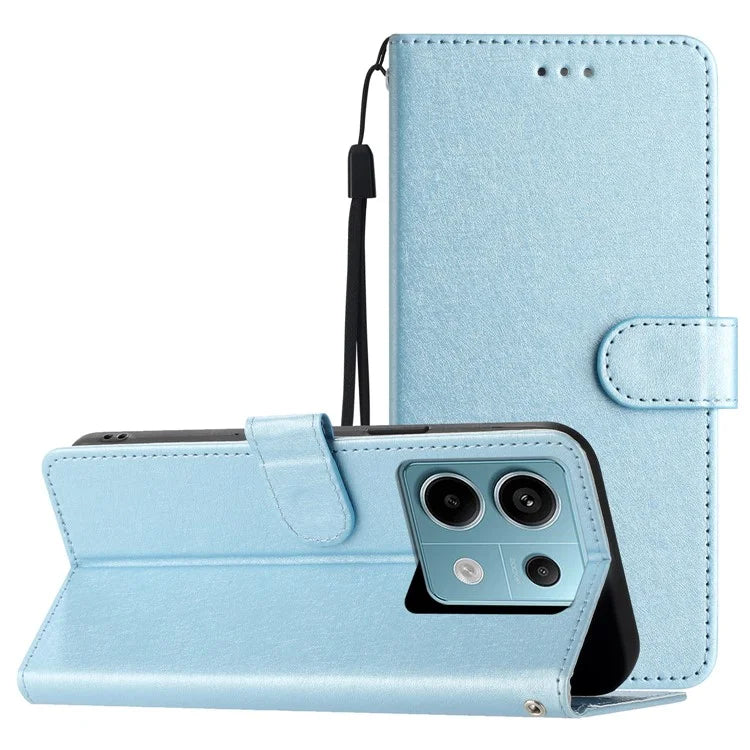 For Xiaomi Redmi Note 13 5G Case Leather Flip Wallet Phone Cover Silk Texture