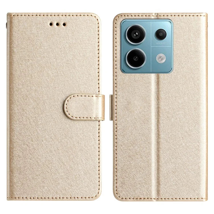 For Xiaomi Redmi Note 13 5G Case Leather Flip Wallet Phone Cover Silk Texture