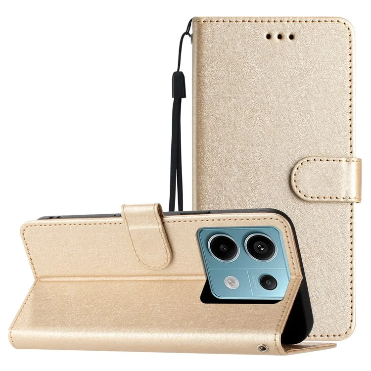 For Xiaomi Redmi Note 13 5G Case Leather Flip Wallet Phone Cover Silk Texture