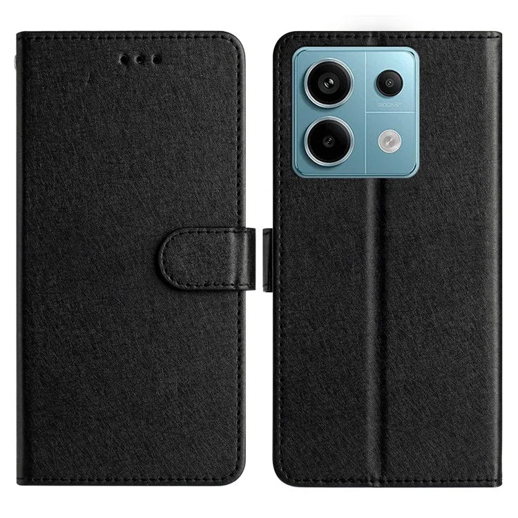 For Xiaomi Redmi Note 13 5G Case Leather Flip Wallet Phone Cover Silk Texture