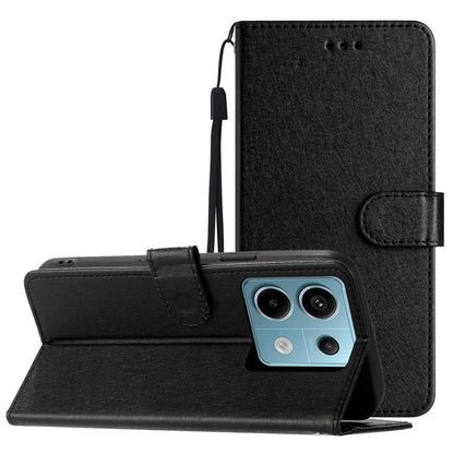 For Xiaomi Redmi Note 13 5G Case Leather Flip Wallet Phone Cover Silk Texture