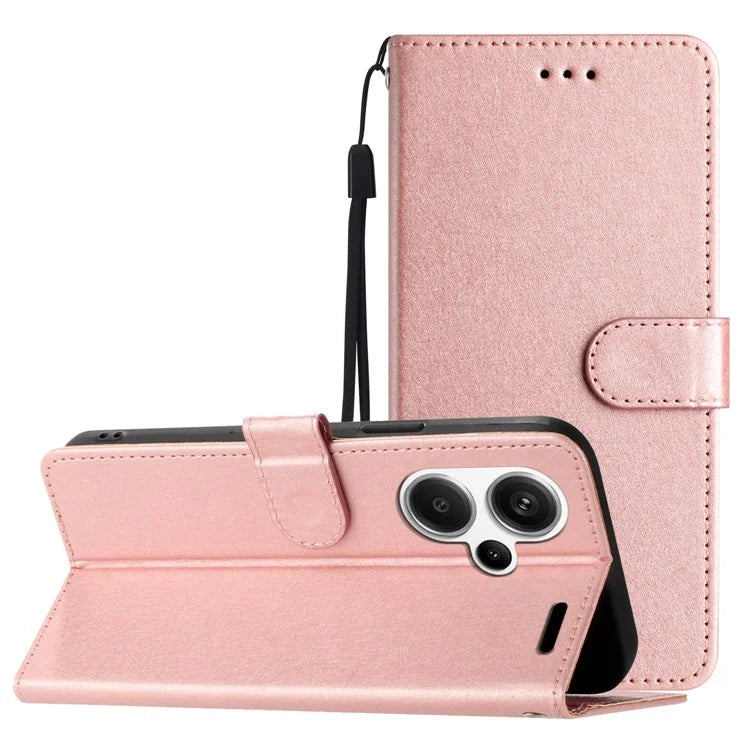 For Xiaomi Redmi Note 13 Pro+ 5G Case Wallet Leather Phone Cover Viewing Stand Wrist Strap