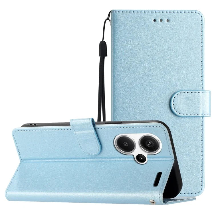 For Xiaomi Redmi Note 13 Pro+ 5G Case Wallet Leather Phone Cover Viewing Stand Wrist Strap