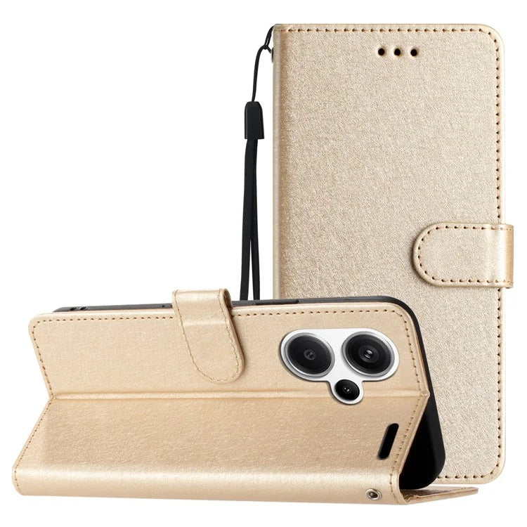 For Xiaomi Redmi Note 13 Pro+ 5G Case Wallet Leather Phone Cover Viewing Stand Wrist Strap