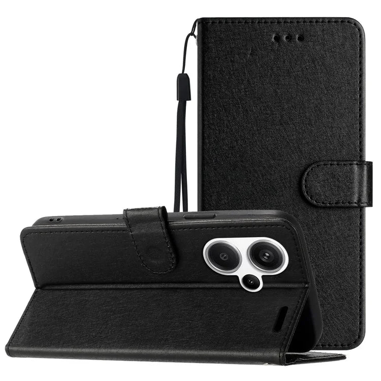 For Xiaomi Redmi Note 13 Pro+ 5G Case Wallet Leather Phone Cover Viewing Stand Wrist Strap