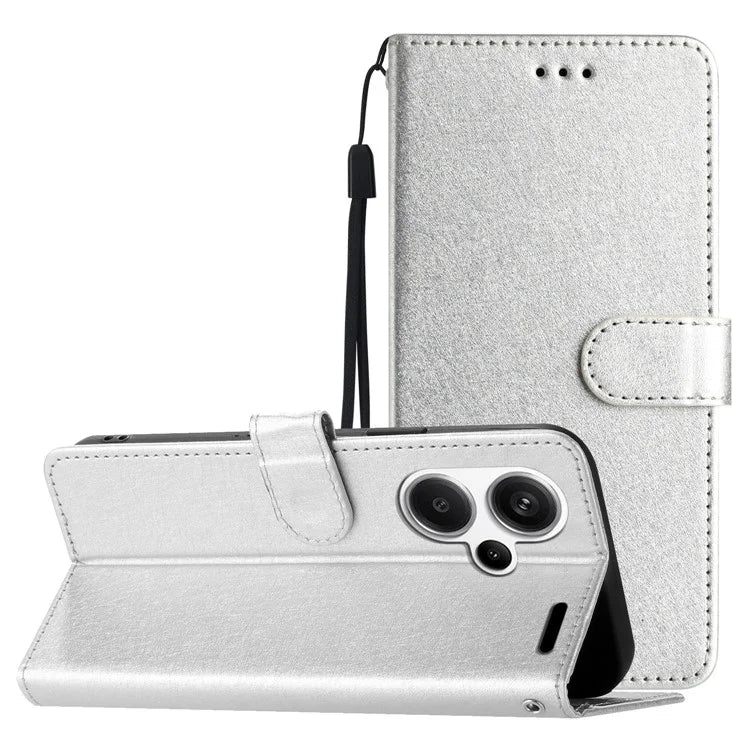 For Xiaomi Redmi Note 13 Pro+ 5G Case Wallet Leather Phone Cover Viewing Stand Wrist Strap