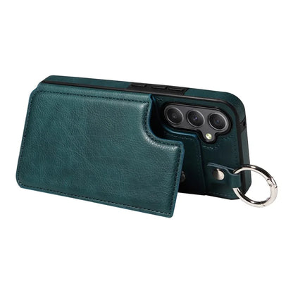 003 For Samsung Galaxy A34 5G Case Card Holder Kickstand Leather Back Cover Ring Buckle