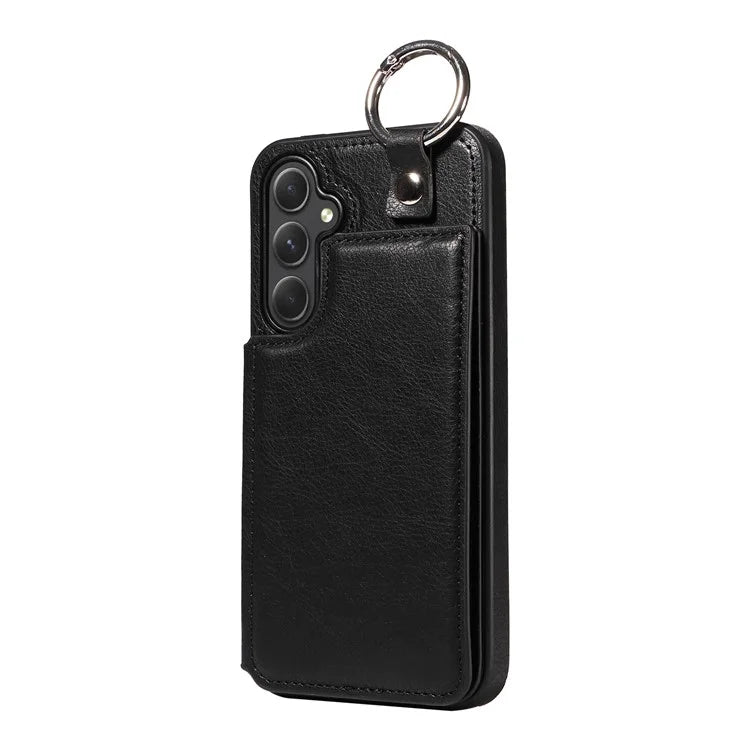 003 For Samsung Galaxy A54 5G Case Anti-Drop Ring Buckle Leather Back Cover Card Holder