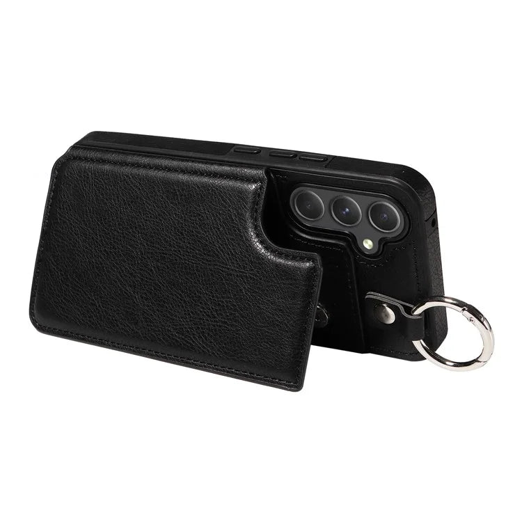 003 For Samsung Galaxy A54 5G Case Anti-Drop Ring Buckle Leather Back Cover Card Holder