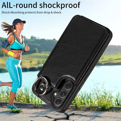 003 For Samsung Galaxy A54 5G Case Anti-Drop Ring Buckle Leather Back Cover Card Holder