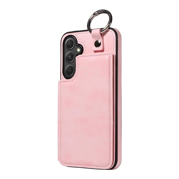 003 For Samsung Galaxy A54 5G Case Anti-Drop Ring Buckle Leather Back Cover Card Holder