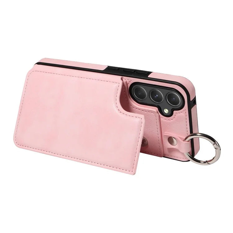 003 For Samsung Galaxy A54 5G Case Anti-Drop Ring Buckle Leather Back Cover Card Holder