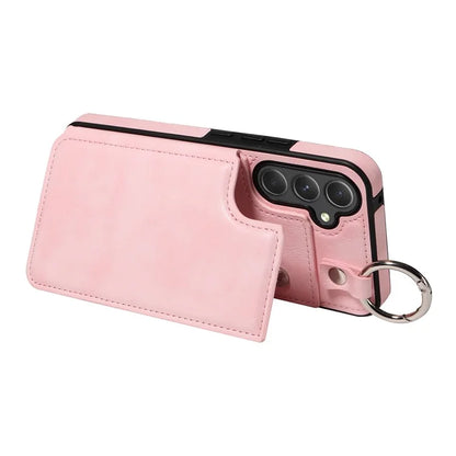 003 For Samsung Galaxy A54 5G Case Anti-Drop Ring Buckle Leather Back Cover Card Holder