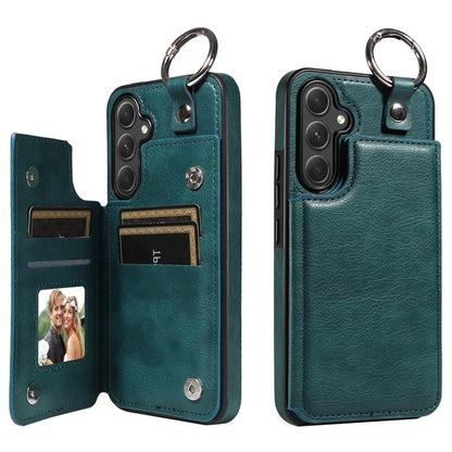 003 For Samsung Galaxy A54 5G Case Anti-Drop Ring Buckle Leather Back Cover Card Holder