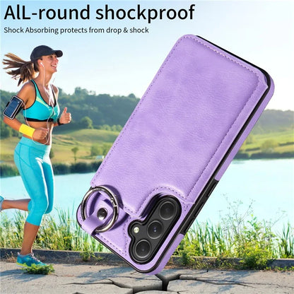 003 For Samsung Galaxy A54 5G Case Anti-Drop Ring Buckle Leather Back Cover Card Holder