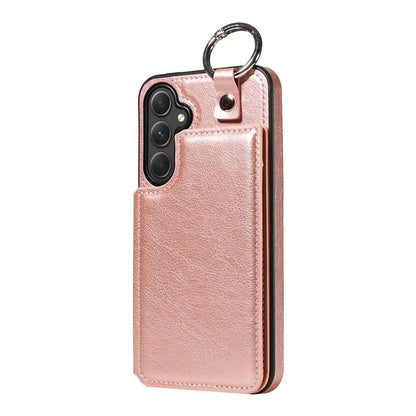 003 For Samsung Galaxy A54 5G Case Anti-Drop Ring Buckle Leather Back Cover Card Holder