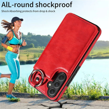 003 For Samsung Galaxy A54 5G Case Anti-Drop Ring Buckle Leather Back Cover Card Holder
