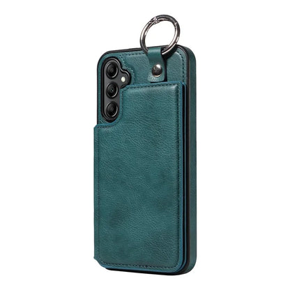 003 For Samsung Galaxy A14 4G / 5G Case with Card Holder Ring Buckle Protective Leather Back Cover