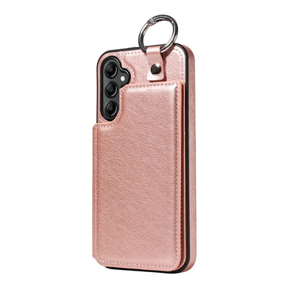 003 For Samsung Galaxy A14 4G / 5G Case with Card Holder Ring Buckle Protective Leather Back Cover