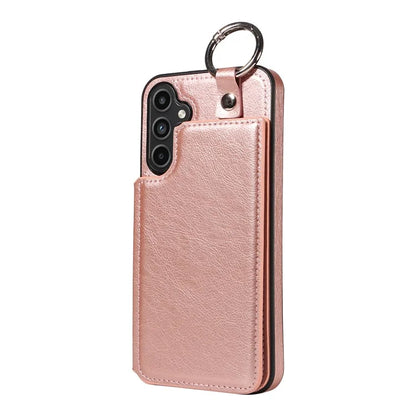 003 For Samsung Galaxy A15 5G Case Litchi Texture Leather + TPU Phone Cover Anti-Drop Ring Buckle