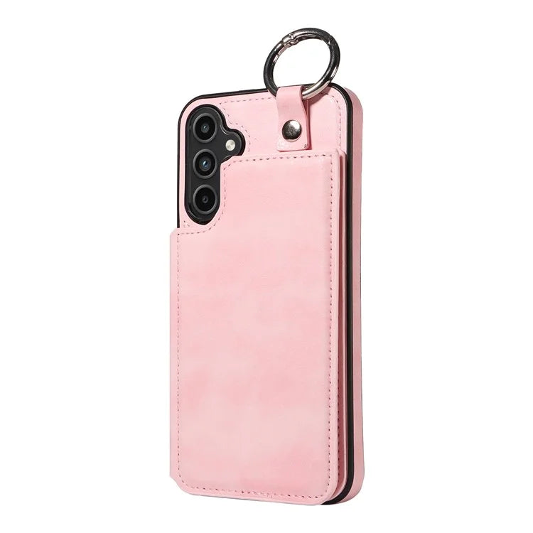 003 For Samsung Galaxy A15 5G Case Litchi Texture Leather + TPU Phone Cover Anti-Drop Ring Buckle