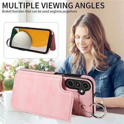 003 For Samsung Galaxy A15 5G Case Litchi Texture Leather + TPU Phone Cover Anti-Drop Ring Buckle