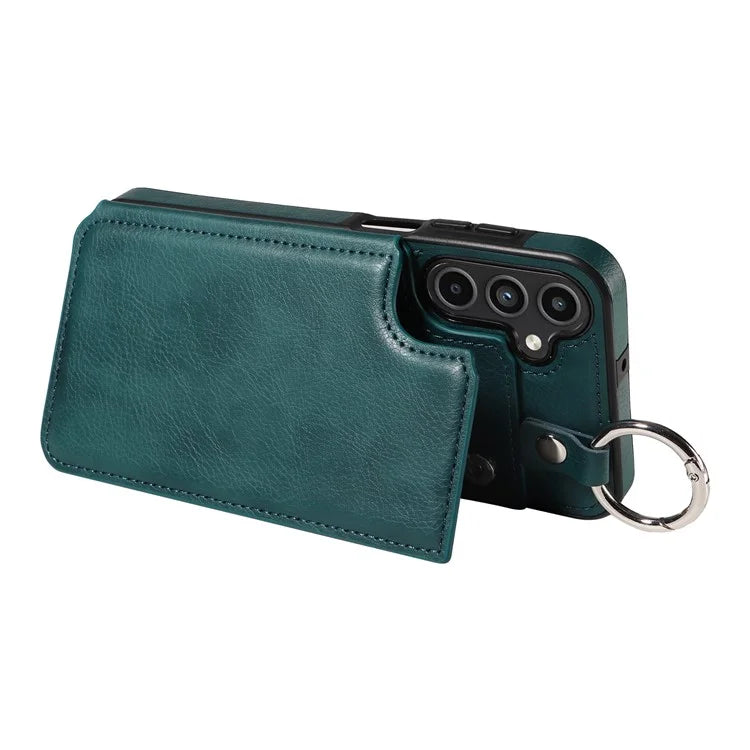 003 For Samsung Galaxy A15 5G Case Litchi Texture Leather + TPU Phone Cover Anti-Drop Ring Buckle