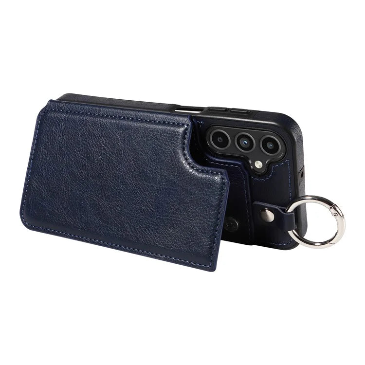 003 For Samsung Galaxy A15 5G Case Litchi Texture Leather + TPU Phone Cover Anti-Drop Ring Buckle