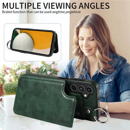 003 For Samsung Galaxy A15 5G Case Litchi Texture Leather + TPU Phone Cover Anti-Drop Ring Buckle