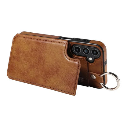 003 For Samsung Galaxy A15 5G Case Litchi Texture Leather + TPU Phone Cover Anti-Drop Ring Buckle