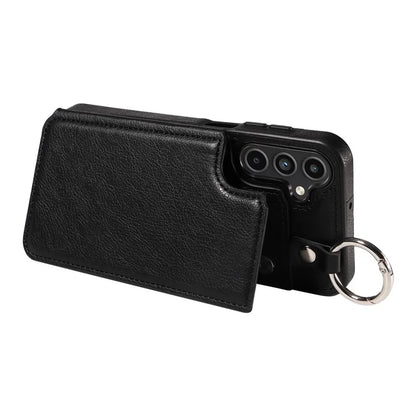 003 For Samsung Galaxy A15 5G Case Litchi Texture Leather + TPU Phone Cover Anti-Drop Ring Buckle