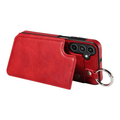 003 For Samsung Galaxy A15 5G Case Litchi Texture Leather + TPU Phone Cover Anti-Drop Ring Buckle