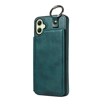 003 For Samsung Galaxy A05 4G Case Leather + TPU Kickstand Phone Cover Ring Buckle