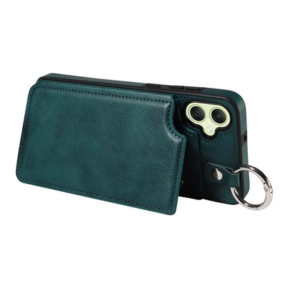 003 For Samsung Galaxy A05 4G Case Leather + TPU Kickstand Phone Cover Ring Buckle