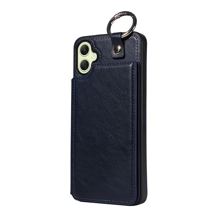 003 For Samsung Galaxy A05 4G Case Leather + TPU Kickstand Phone Cover Ring Buckle