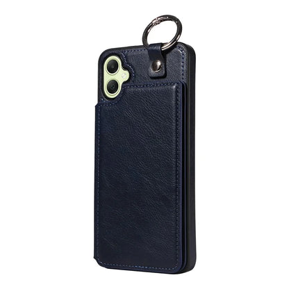 003 For Samsung Galaxy A05 4G Case Leather + TPU Kickstand Phone Cover Ring Buckle