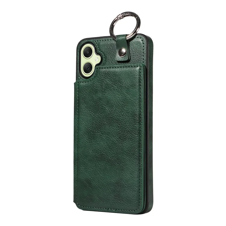 003 For Samsung Galaxy A05 4G Case Leather + TPU Kickstand Phone Cover Ring Buckle