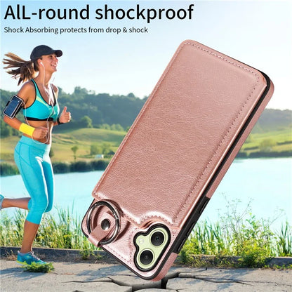 003 For Samsung Galaxy A05 4G Case Leather + TPU Kickstand Phone Cover Ring Buckle