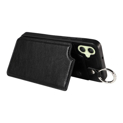 003 For Samsung Galaxy A05 4G Case Leather + TPU Kickstand Phone Cover Ring Buckle