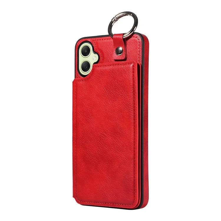 003 For Samsung Galaxy A05 4G Case Leather + TPU Kickstand Phone Cover Ring Buckle