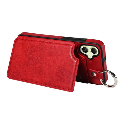 003 For Samsung Galaxy A05 4G Case Leather + TPU Kickstand Phone Cover Ring Buckle