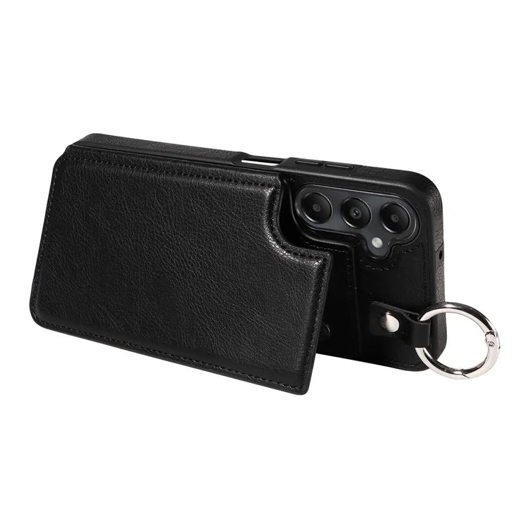 003 For Samsung Galaxy A05s 4G Case Card Holder Leather Phone Back Cover Ring Buckle