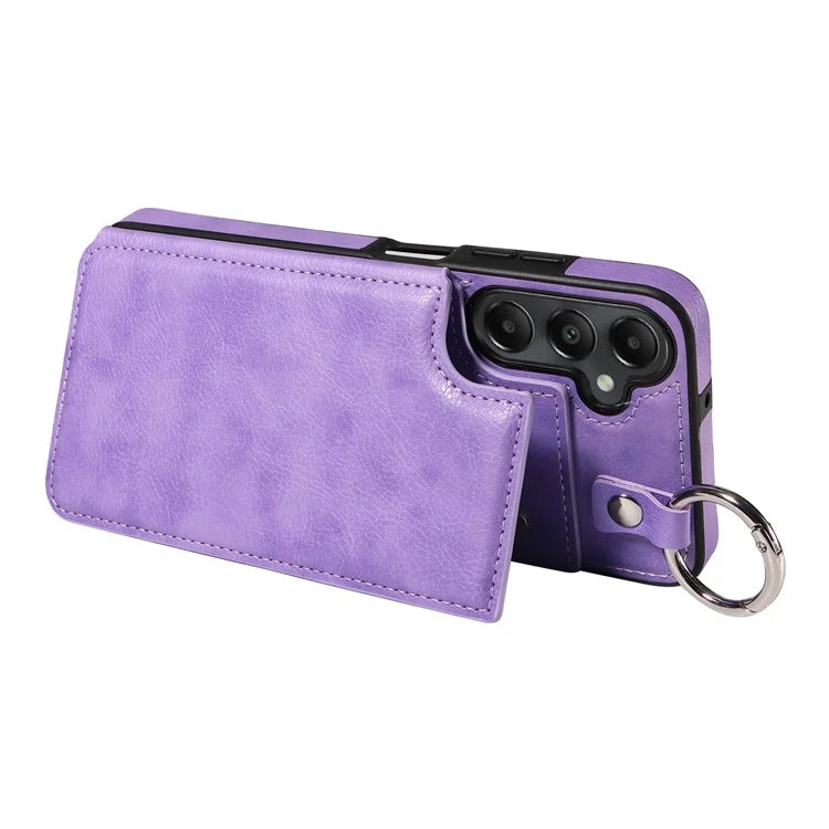 003 For Samsung Galaxy A05s 4G Case Card Holder Leather Phone Back Cover Ring Buckle