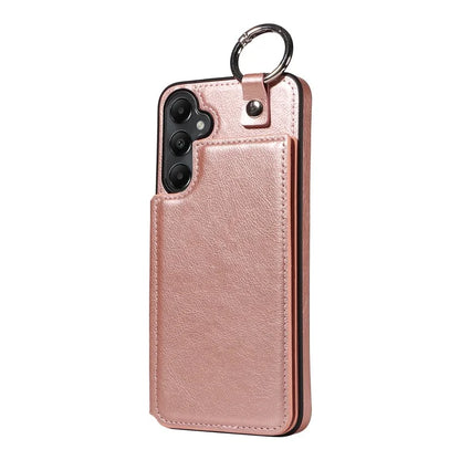 003 For Samsung Galaxy A05s 4G Case Card Holder Leather Phone Back Cover Ring Buckle