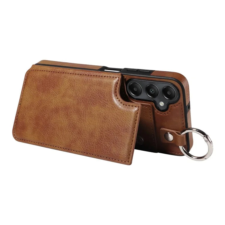 003 For Samsung Galaxy A05s 4G Case Card Holder Leather Phone Back Cover Ring Buckle