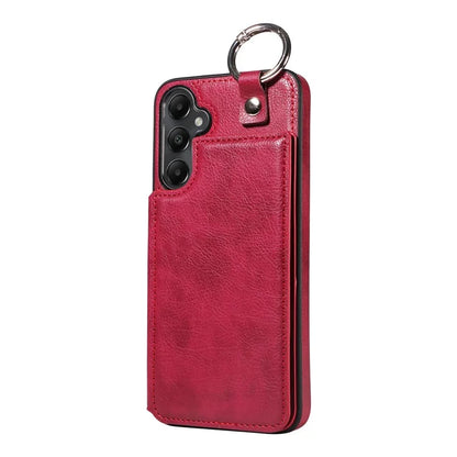 003 For Samsung Galaxy A05s 4G Case Card Holder Leather Phone Back Cover Ring Buckle