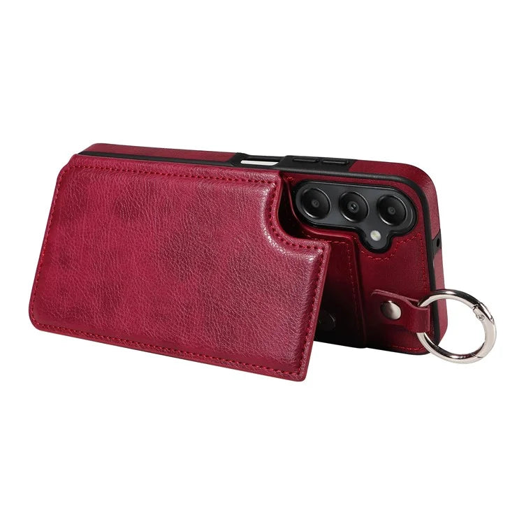 003 For Samsung Galaxy A05s 4G Case Card Holder Leather Phone Back Cover Ring Buckle