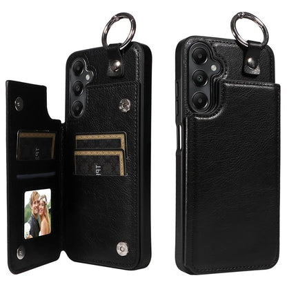 003 For Samsung Galaxy A05s 4G Case Card Holder Leather Phone Back Cover Ring Buckle