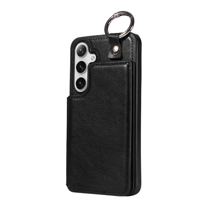 003 For Samsung Galaxy S24+ Case Multiple Card Slots Leather Phone Cover Finger Grip Ring
