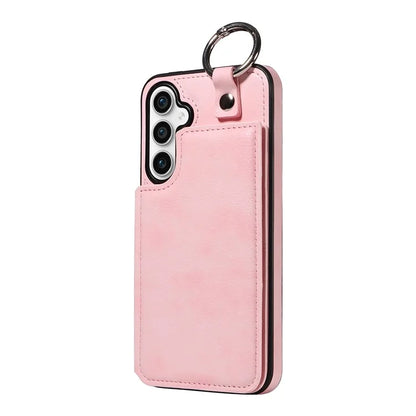 003 For Samsung Galaxy S23 FE Case Leather Ring Buckle Phone Back Cover Kickstand